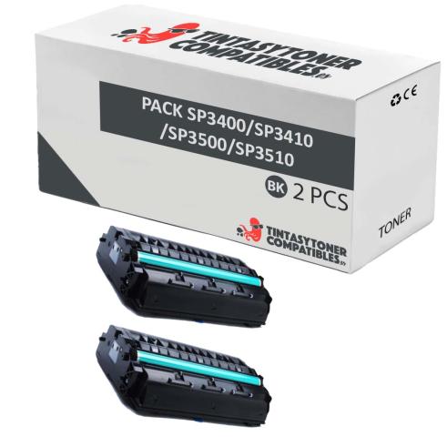 Compatible Pack 2x Ricoh Aficio SP 3400 / SP 3410 / SP 3500 / SP 3510