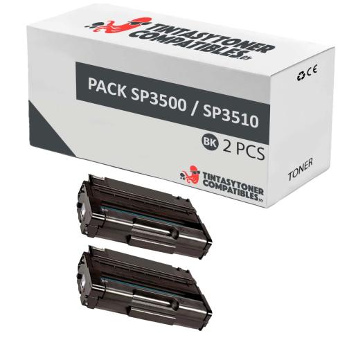 Compatible Pack 2x Ricoh Aficio SP 3500 / SP 3510