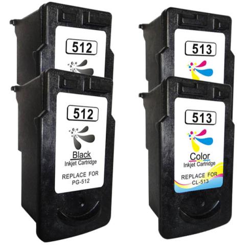 Compatible Pack 4 x Canon PG-512 / CL-513