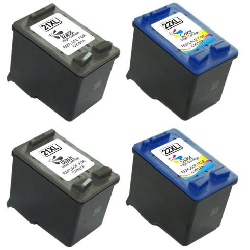 Compatible Pack 4 X HP 21/22 XL