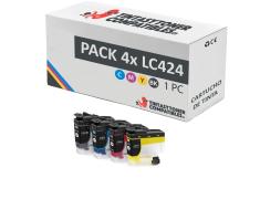 Compatible Pack 4x Brother LC424