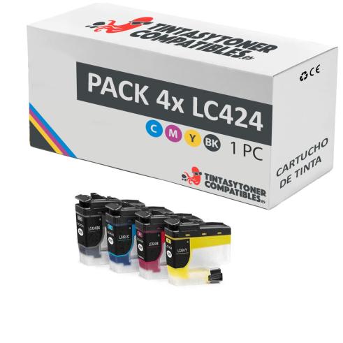 Compatible Pack 4x Brother LC424