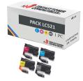 Compatible Pack 4x Brother LC521