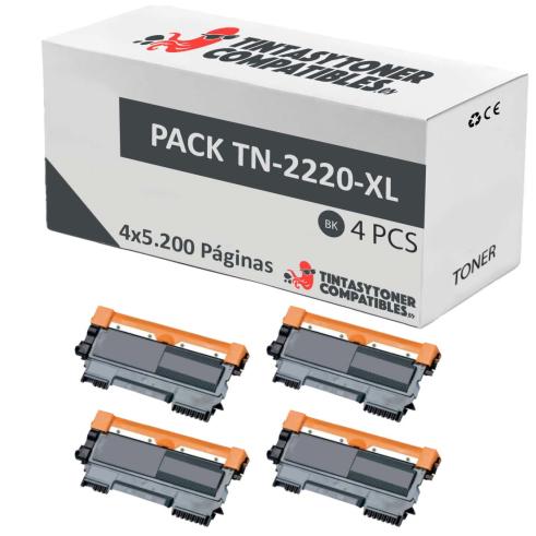 Compatible Pack 4x Brother TN-2220XL