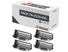 Compatible Pack 4x Brother TN-2510-XXL Negro