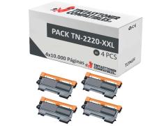 Compatible Pack 4x Brother TN2220/TN2210/TN2010/TN450XL Alta Capacidad (10K)