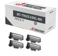 Compatible Pack 4x Brother TN2510XL Negro