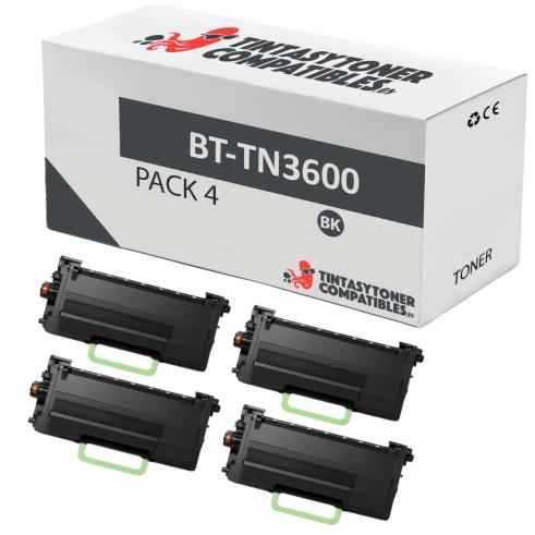 Compatible Pack 4x Brother TN3600