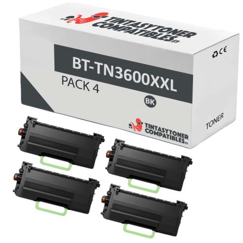 Compatible Pack 4x Brother TN3600XXL