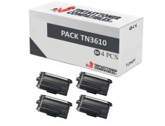 Compatible Pack 4x Brother TN3610 Negro