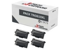 Compatible Pack 4x Brother TN3610XL Negro
