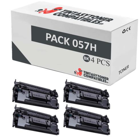 Compatible Pack 4x Canon 057H Negro