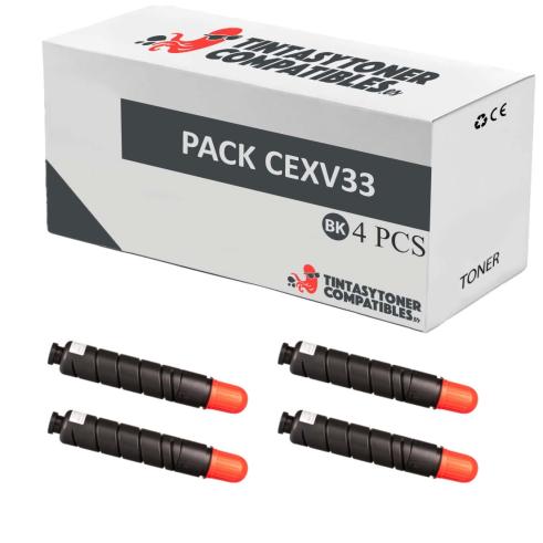 Compatible Pack 4x Canon C-EXV33 Negro