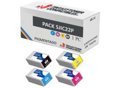 Compatible Pack 4x Epson SJIC22P Pigmentados