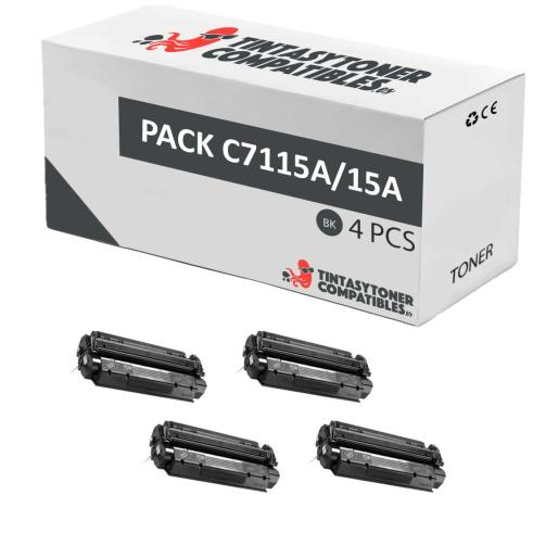 Compatible Pack 4x HP C7115A Negro