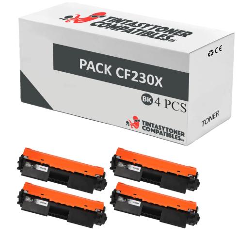Compatible Pack 4x HP CF230X Premium Chip