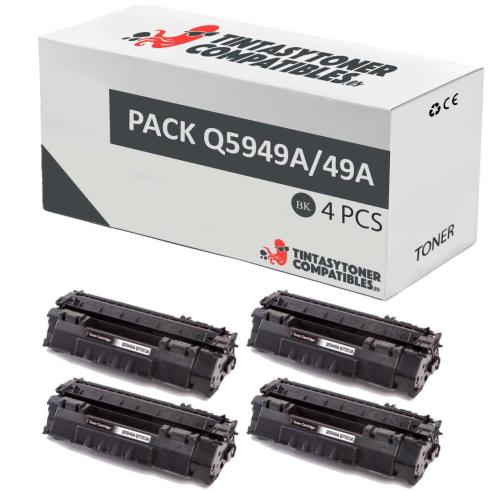 Compatible Pack 4x HP Q5949A Negro