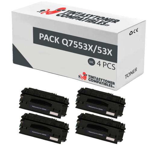 Compatible Pack 4x HP Q7553X Negro