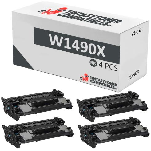Compatible Pack 4x HP W1490X Negro