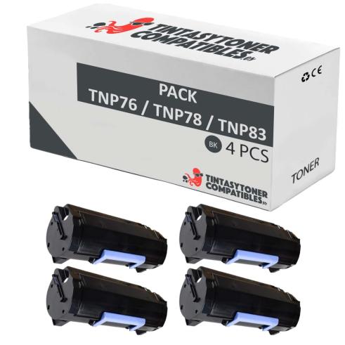 Compatible Pack 4x Konica Minolta TNP76 / TNP78 / TNP83 Negro