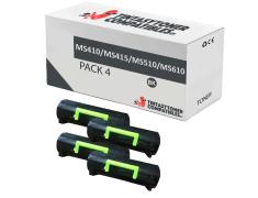 Compatible Pack 4x Lexmark MS410 / MS415 / MS510 / MS610