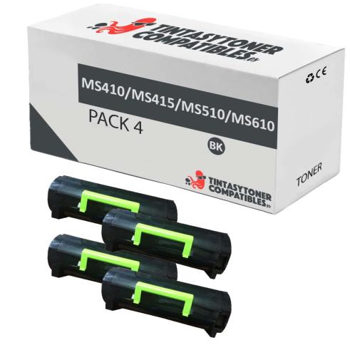 Compatible Pack 4x Lexmark MS410 / MS415 / MS510 / MS610