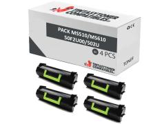 Compatible PACK 4X LEXMARK MS510 / MS610