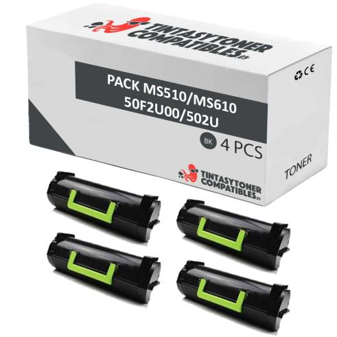 Compatible PACK 4X LEXMARK MS510 / MS610