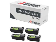 Compatible Pack 4x Lexmark MS810 / MS811 / MS812 (25k) 52D2H00 / 522H
