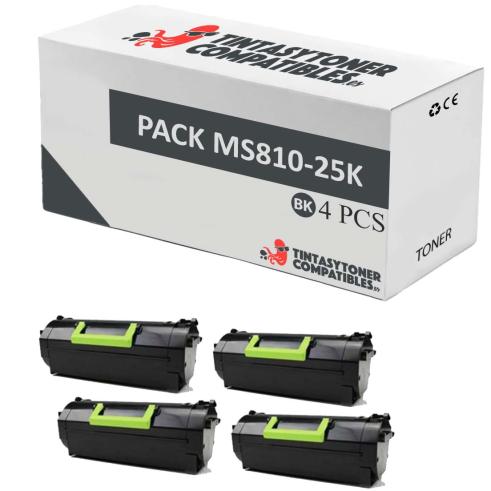 Compatible Pack 4x Lexmark MS810 / MS811 / MS812 (25k) 52D2H00 / 522H