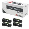 Compatible Pack 4x Lexmark MX310 / MX410 / MX510 / MX511 / MX611 Negro