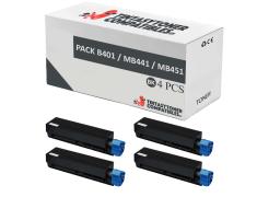 Compatible Pack 4x OKI B401 / MB441 / MB451
