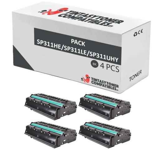 Compatible Pack 4x Ricoh Aficio SP 310 / SP 311 / SP 320 / SP 325 XXL