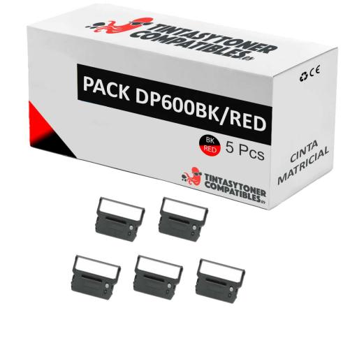 Compatible Pack 5x Cinta Matricial CITIZEN DP600 Negro/Rojo