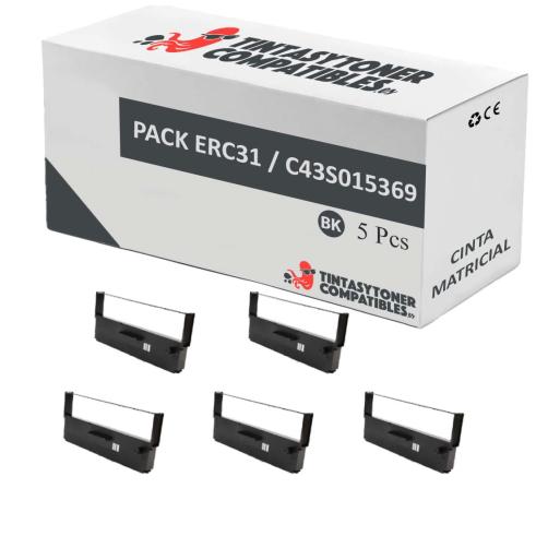 Compatible PACK 5X Cinta Matricial EPSON ERC31 Negro