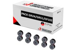 Compatible Pack 5x Cintas GR24/GR51/EP102 Negra/Roja