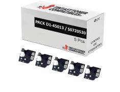 Compatible PACK 5X Dymo D1 45013 Negro / Blanco