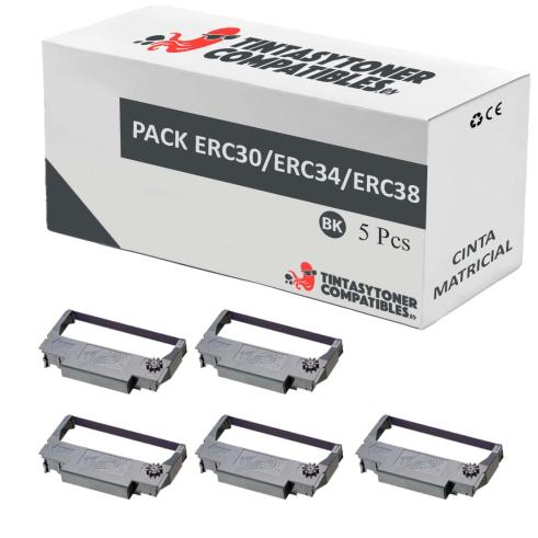 Compatible PACK 5X Epson ERC30 ERC34 ERC38 Negro