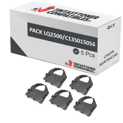 Compatible Pack 5x Epson LQ-2500 Cinta Matricial Negra