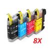Compatible Pack 8 x Brother LC-127 Negro LC-125 Colores