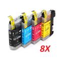 Compatible Pack 8 x Brother LC-127 Negro LC-125 Colores