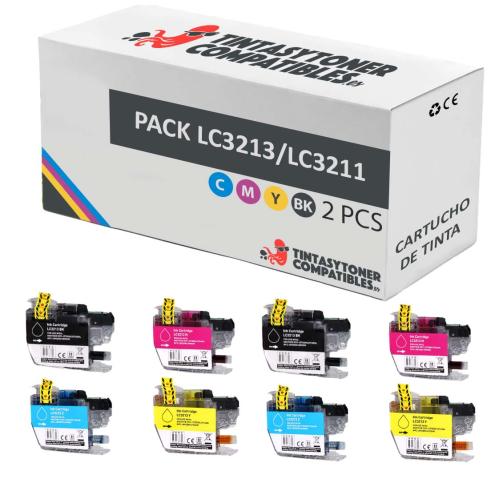 Compatible Pack 8 x Brother LC-3213 / LC3211 XL