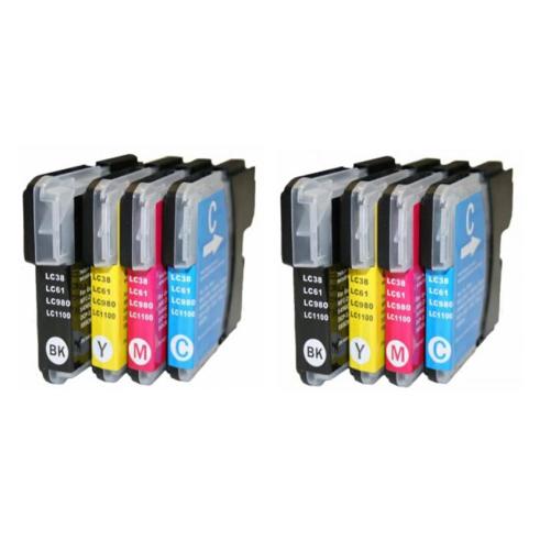 Compatible Pack 8 x Brother LC1100 / LC980