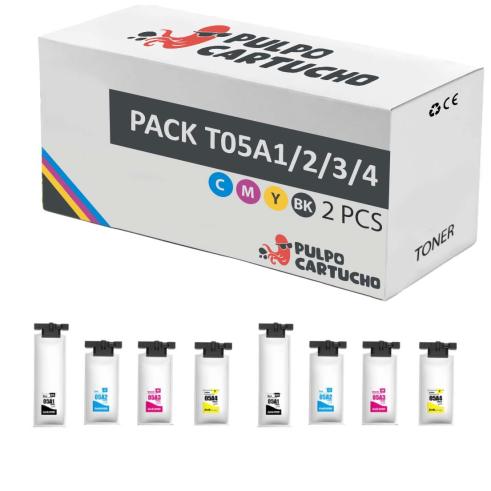 Compatible Pack 8x Epson T05A1/2/3/4 Tinta Pigmentada