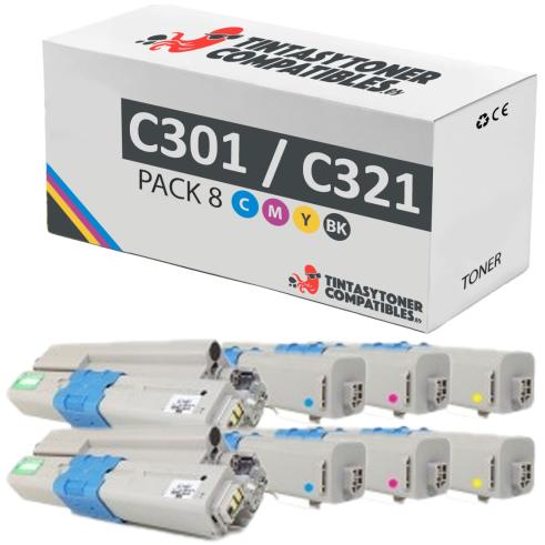 Compatible Pack 8x OKI C301 / C321