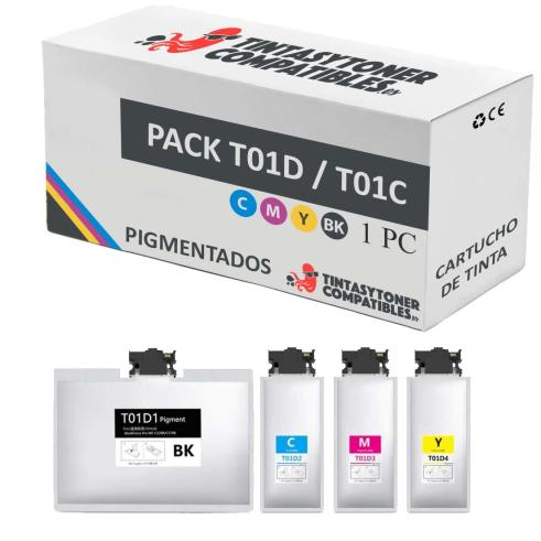 Compatible PACK Epson T01D / T01C Pigmentado