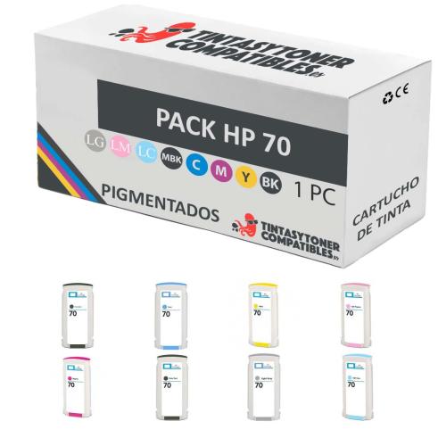 Compatible PACK HP 70 de Tinta Pigmentada