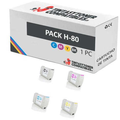 Compatible PACK HP 80 Tinta Pigmentada