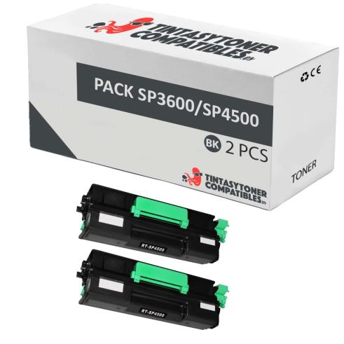 Compatible Pacote 2x Ricoh Aficio SP 3600 / SP 3610 / SP 4500 / SP 4510 / SP 4520 / MP 401SPF