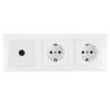 Conjunto de 2 Tomas de Corriente Tipo Schuko + Toma TV